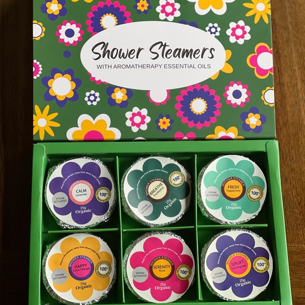Shower Steamers with Aromatherapy Essential Oils 25g Organic - 6 shower steamers